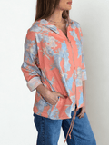 Chaqueta Estampada Flores, fondo Coral
