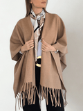Poncho un color, color Camel