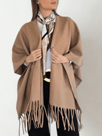 Poncho un color, color Camel