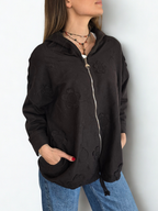 Chaqueta Italiana Bordada, color Café