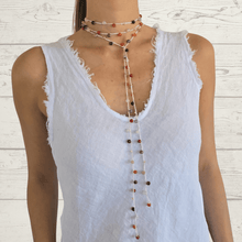 Cargar imagen en el visor de la galería, Collar largo con ágatas, color Blanco
