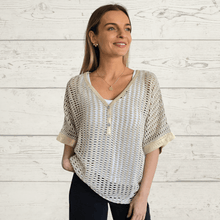 Cargar imagen en el visor de la galería, Sweater Italiano tejido, color Taupe
