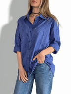 Blusa Bordada, color Azul