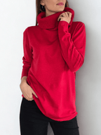 Sweater Cuello Subido, color Rojo