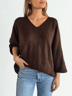 Sweater Italiano Tejido Rombo, color Chocolate