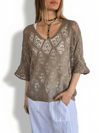 Sweater Italiano Rombos, color Taupe