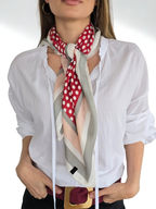 Pañuelo Estampado, con Lunares Guinda
