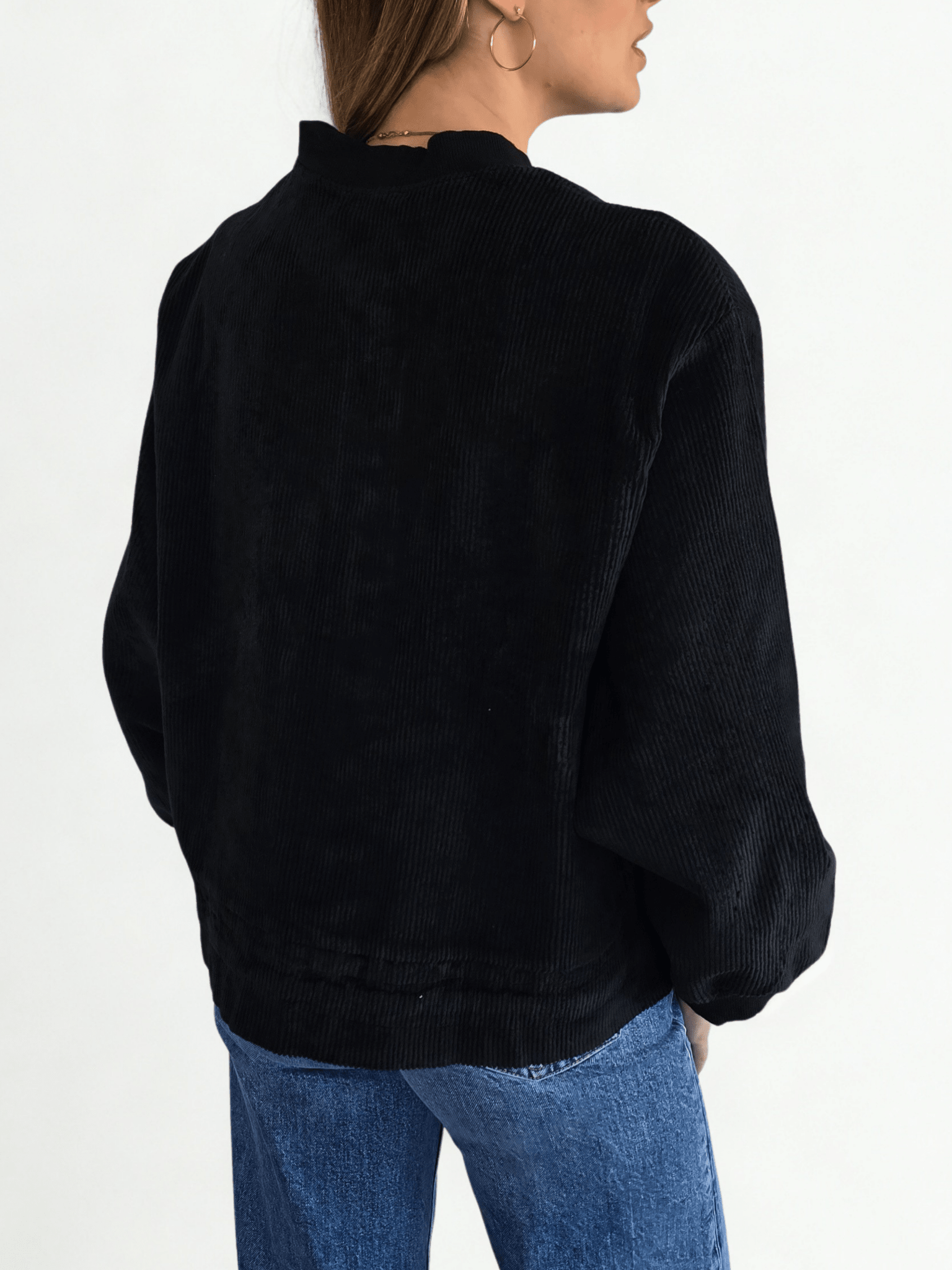 Chaqueta Italiana Bomber, color Negro