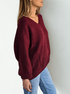 Sweater Italiano Tejido Rombo, color Burdeo