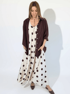 Vestido Lunares, fondo Beige