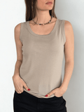 Polera Básica Sin Mangas, color Taupe