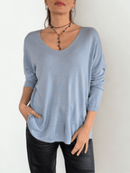 Sweater Italiano ancho, color Celeste