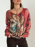 Sweater Estampado colores Guinda