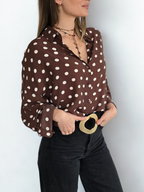 Blusa Lunares, color Café
