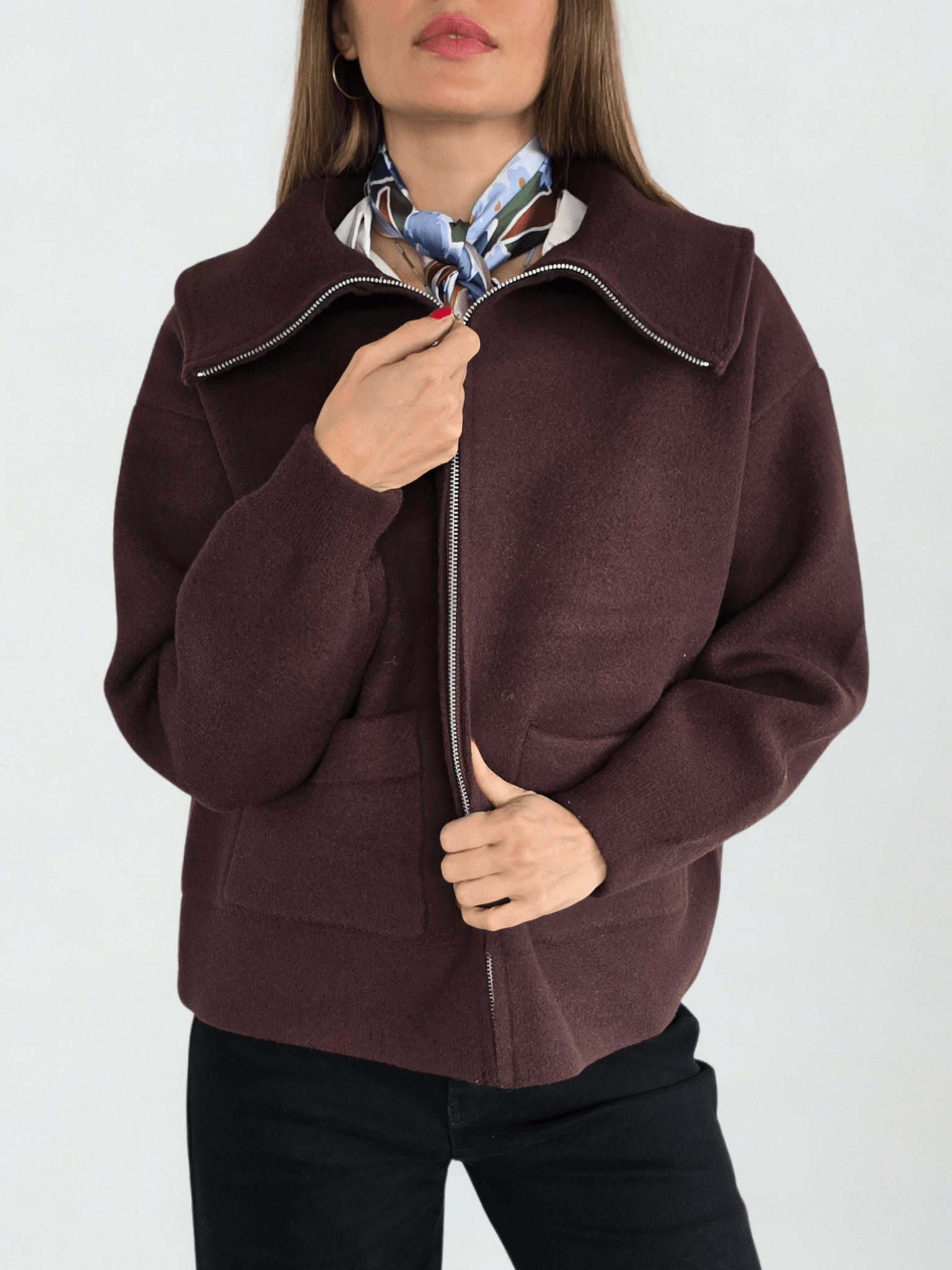 Chaqueta Dos Bolsillos, color Chocolate
