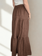 Pollera Italiana 100% Lino, color Chocolate