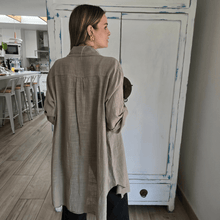 Cargar imagen en el visor de la galería, Blusa/Blusón largo Italiano, color Taupe
