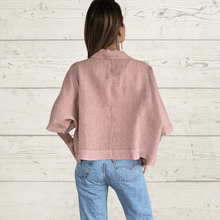 Cargar imagen en el visor de la galería, Chaqueta de Lino Italiano dos botones, color Rosado
