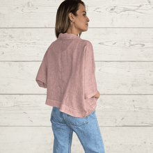 Cargar imagen en el visor de la galería, Chaqueta de Lino Italiano dos botones, color Rosado
