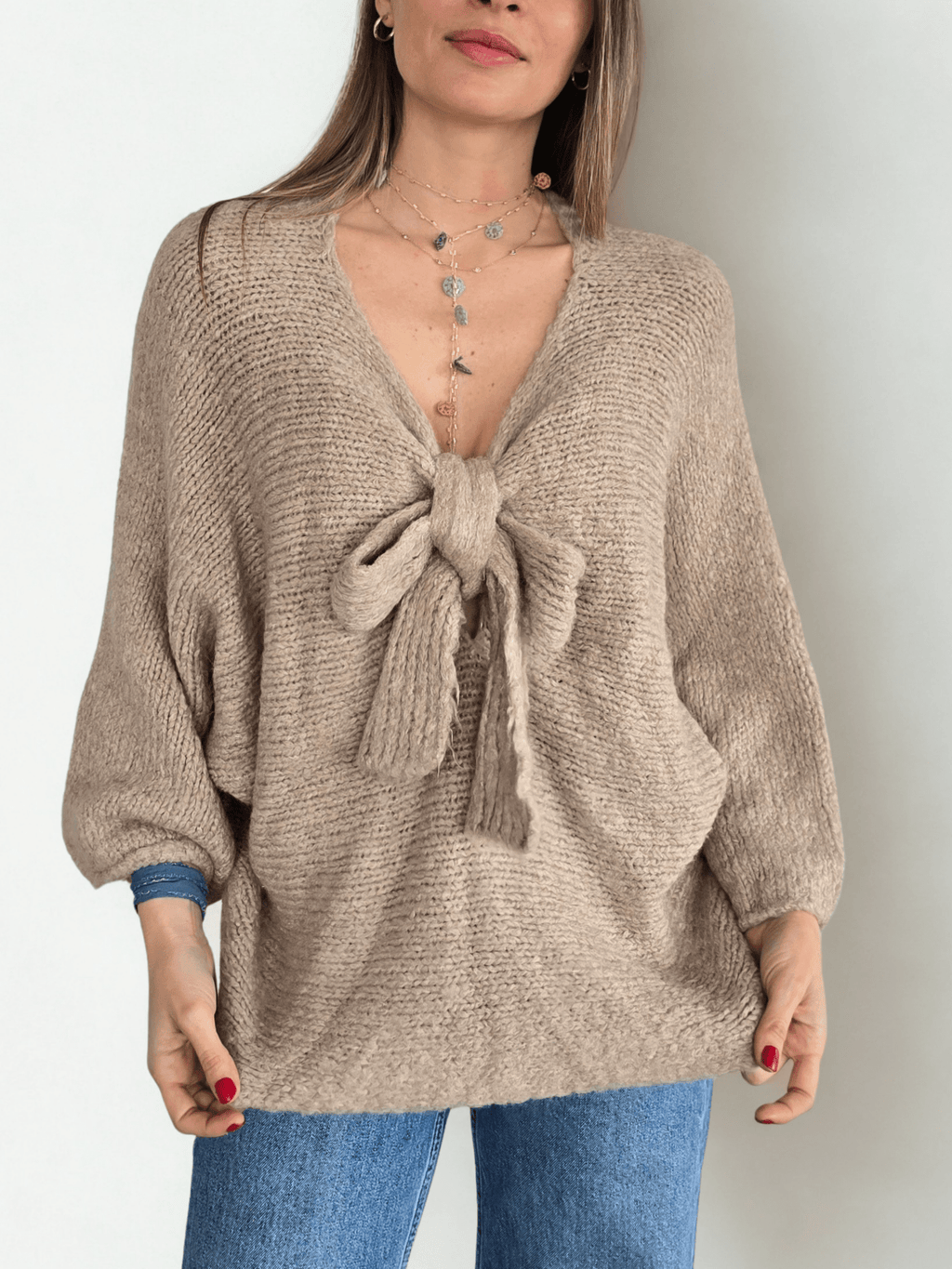Sweater Italiano Lazo, color Beige