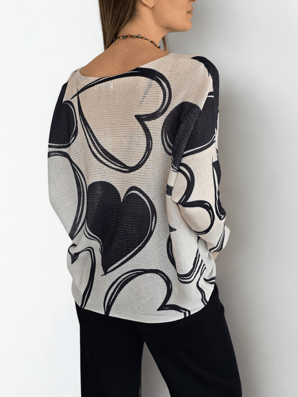 Sweater Italiano Corazón, fondo Beige