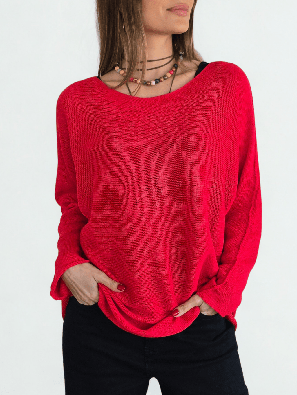 Sweater Italiano de Hilo, color Rojo