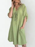 Vestido Tres Botones, color Pistacho