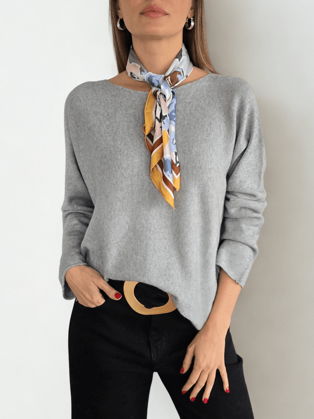 Sweater Italiano Básico, color Gris