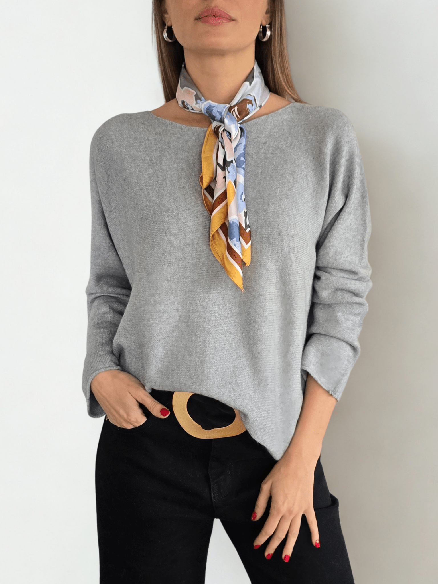 Sweater Italiano Básico, color Gris