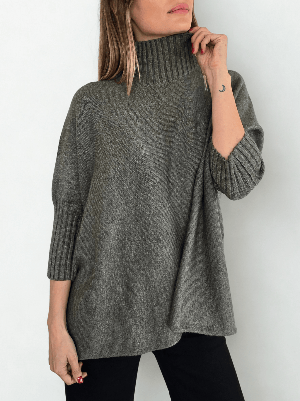 Sweater Italiano manga 3/4, color verde