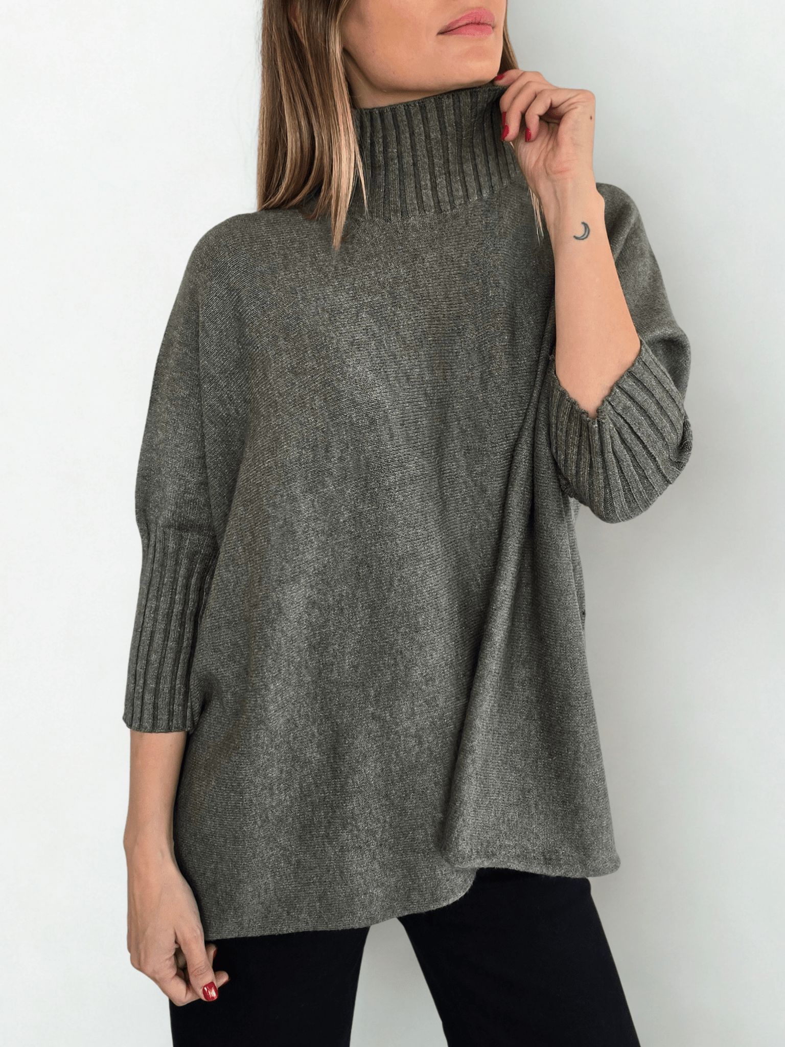 Sweater Italiano manga 3/4, color verde