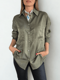 Blusa Dos Bolsillos, color Verde