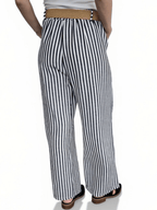 Pantalón Italiano Rayado, color Azul con Blanco