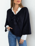 Sweater Italiano con Lazo, color Azul Marino