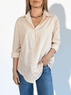 Blusa Rayada , color Amarillo con Blanco