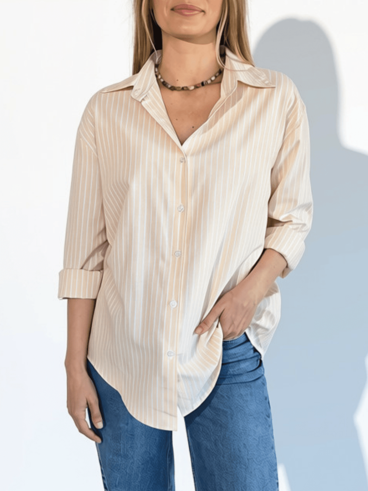 Blusa Rayada , color Amarillo con Blanco