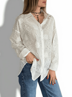 Blusa Bordada, color Blanco