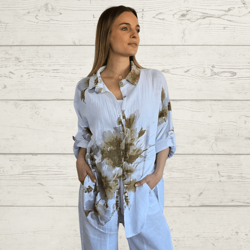 Blusa Estampada, fondo Blanco