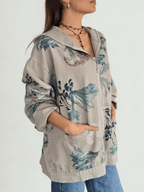 Chaqueta de Jeans Estampada, fondo Gris