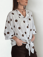 Blusa Italiana Lunares, fondo Blanco