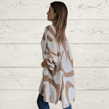 Cargar imagen en el visor de la galería, Vestido / Blusón Italiano, color Blanco con Tostado
