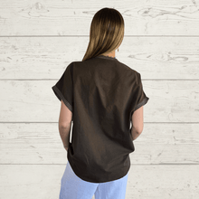 Cargar imagen en el visor de la galería, Blusa Italiana Bordada, color Chocolate
