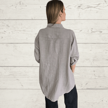 Cargar imagen en el visor de la galería, Blusa Italiana 100% Lino, color Taupe
