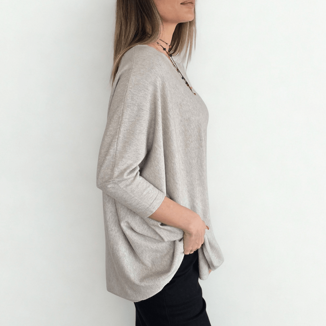 Sweater Ancho, color Beige