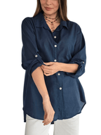 Blusa Italiana 100% Algodón, color Azul