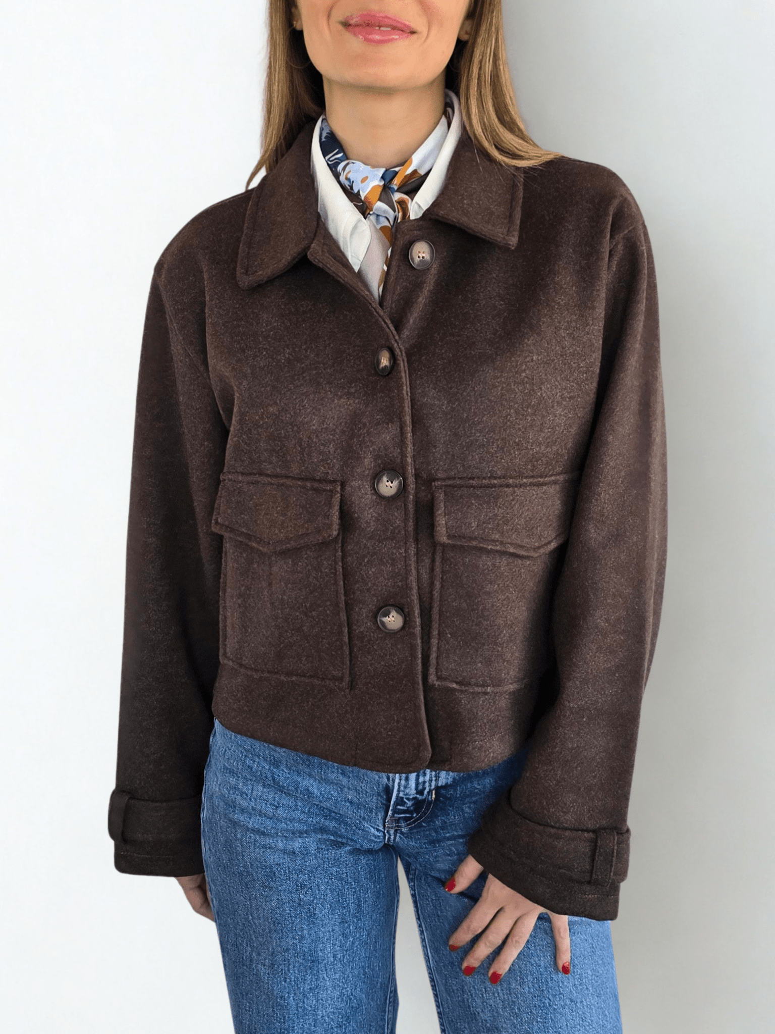 Chaqueta de Paño, color Café
