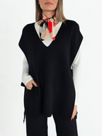 Sweater sin Mangas Lazo, color Negro