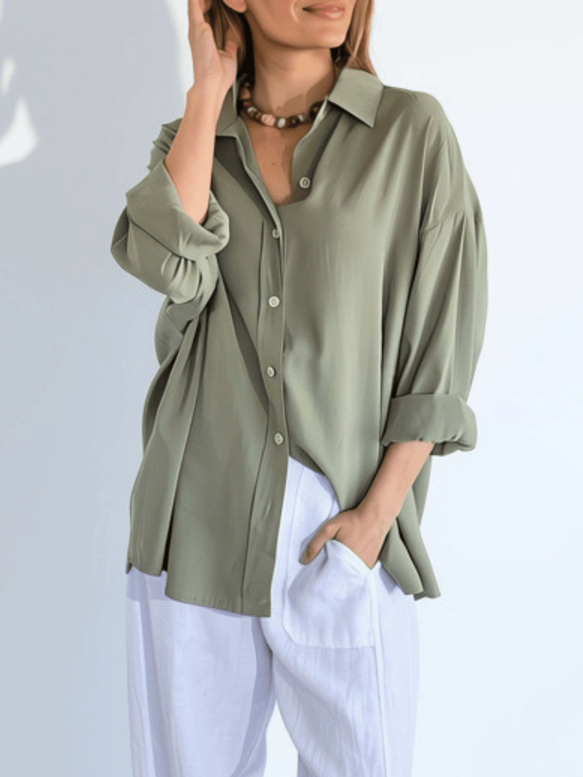 Blusa Tencel, color Verde