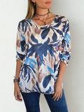 Sweater estampado delgado, fondo Blanco con Azul