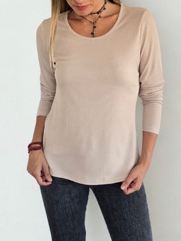 Polera básica, color Beige